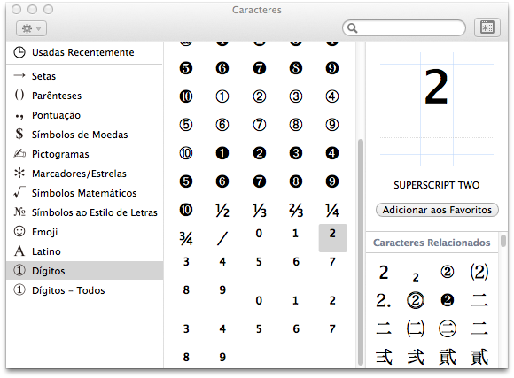 Números Sobrescritos no OS X - CocaTech